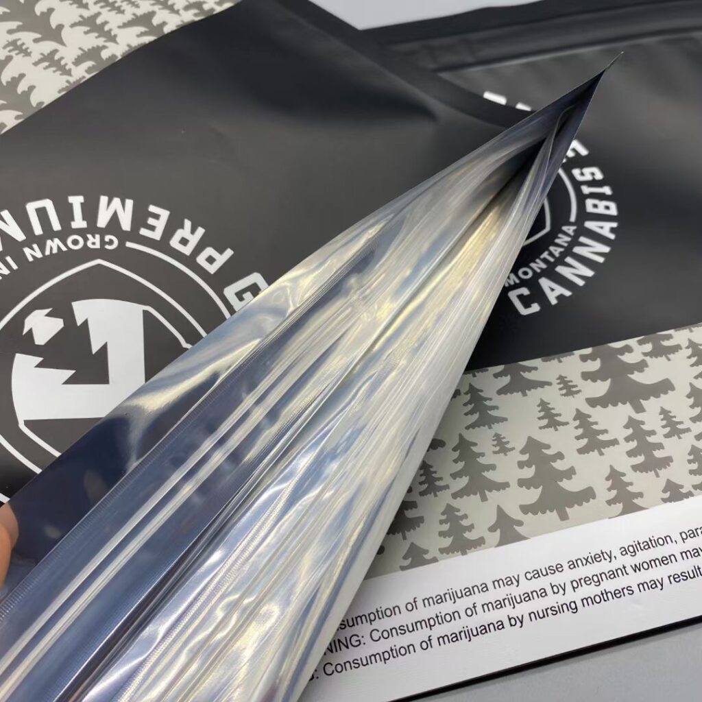 Flower packaging bags with child resistant zipper